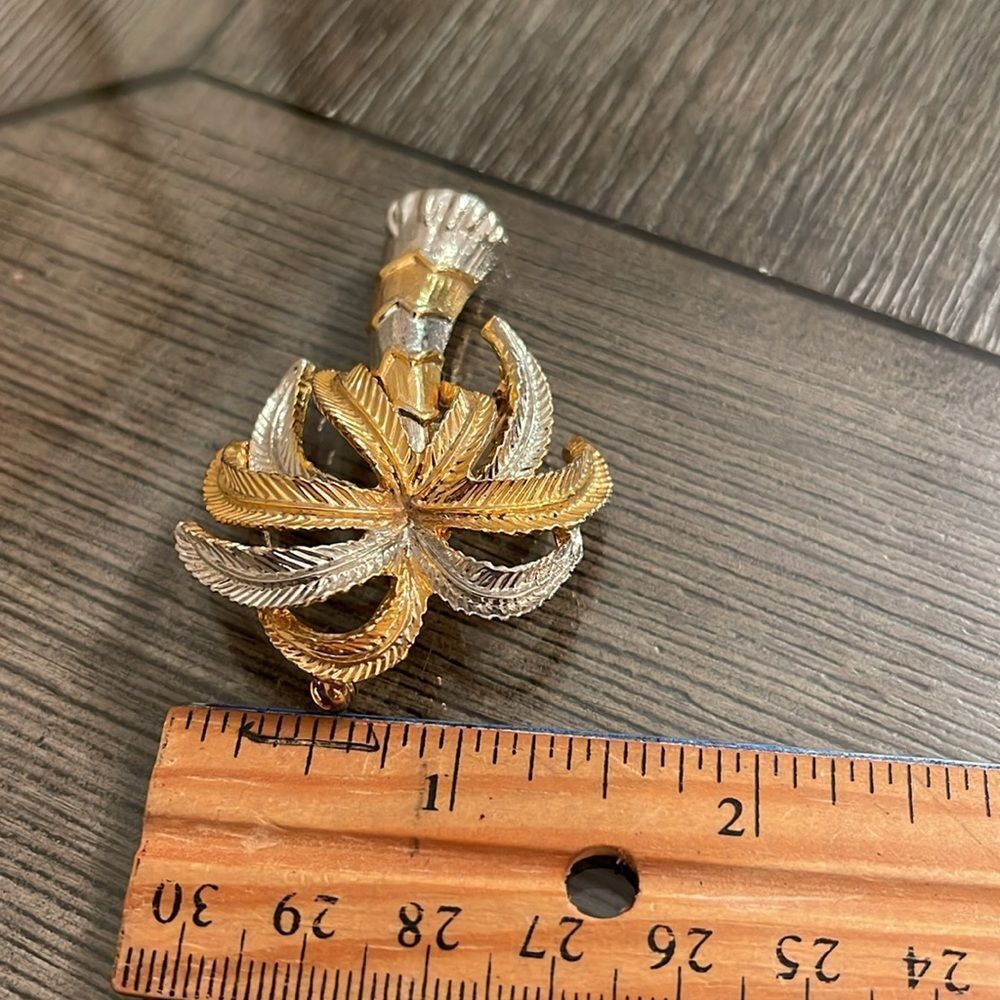 Vintage Two-tone Palm Tree Pin, Tropical Tree - Picture 10 of 16